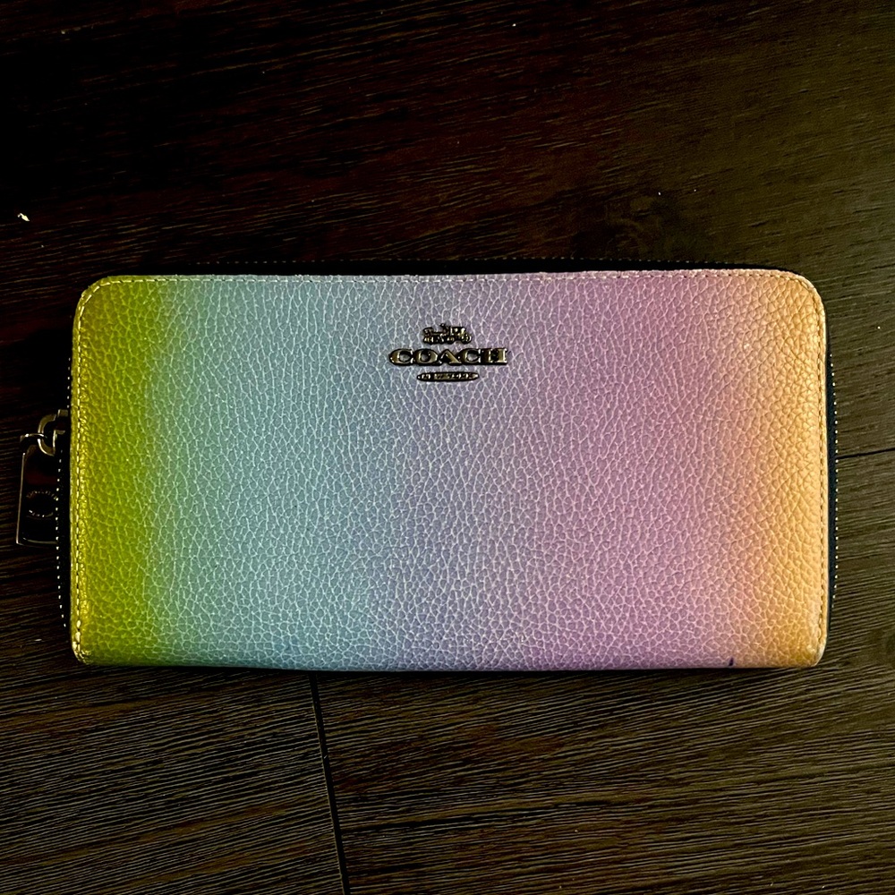 Neon Rainbow Coach Original Wallet